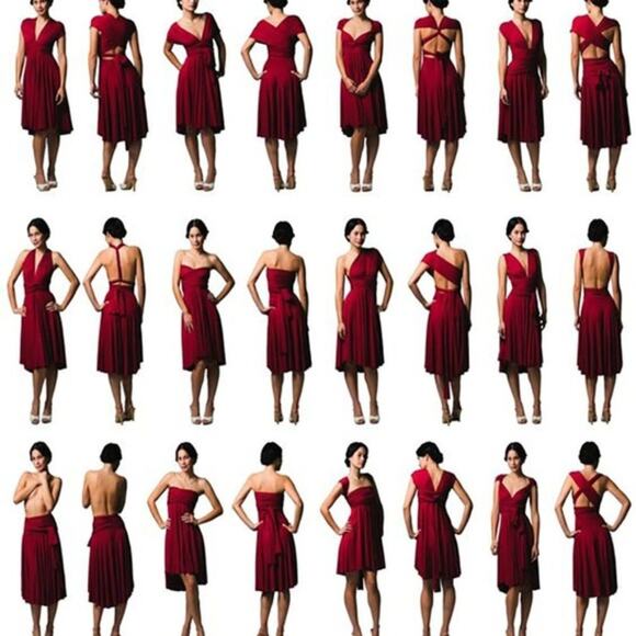 Transformer Black Dress Infinity Multi Way Casual Women's Midi Plaid Red NWT - Picture 6 of 6